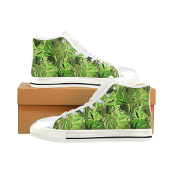 Tropical Jungle Leaves Camouflage High Top Canvas Shoes for Kid (Model 017)