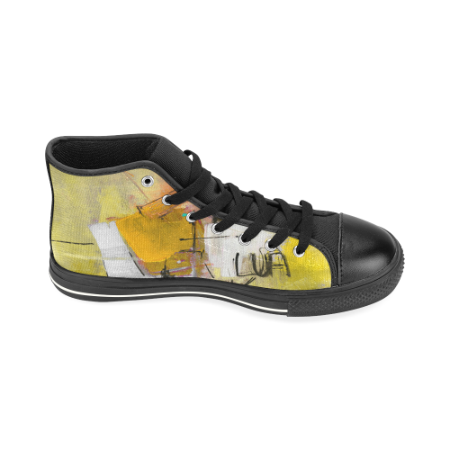 Lua yellow High Top Canvas Shoes for Kid (Model 017)