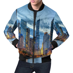 Chicago by Artdream All Over Print Bomber Jacket for Men/Large Size (Model H19)