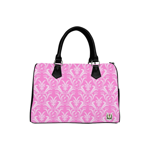 Fairlings Delight's Luxury Glam Collection- Pink Damask 53086a2 Boston Handbag (Model 1621)