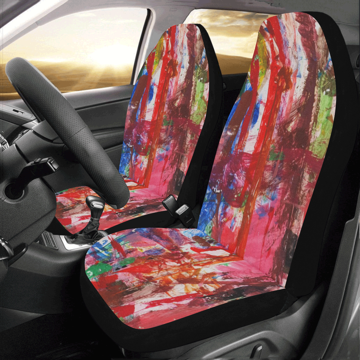 Paint on a white background Car Seat Covers (Set of 2)