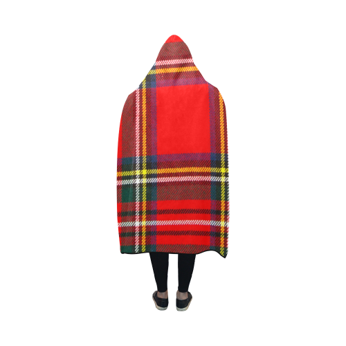 STEWART ROYAL MODERN HEAVY WEIGHT TARTAN Hooded Blanket 50''x40''