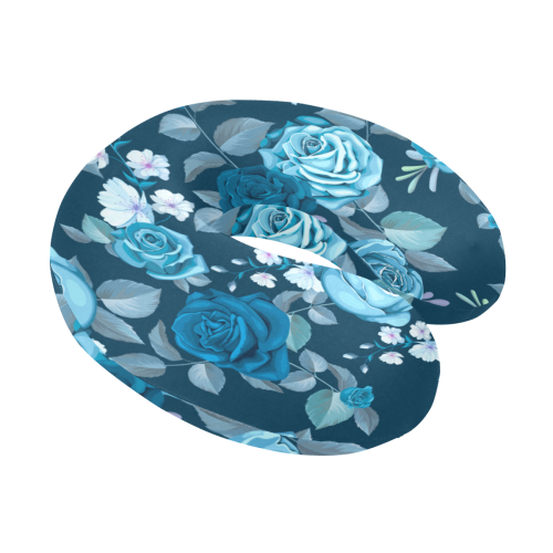 Blue Roses U-Shape Travel Pillow