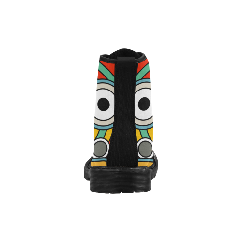 indian tribal Martin Boots for Women (Black) (Model 1203H)