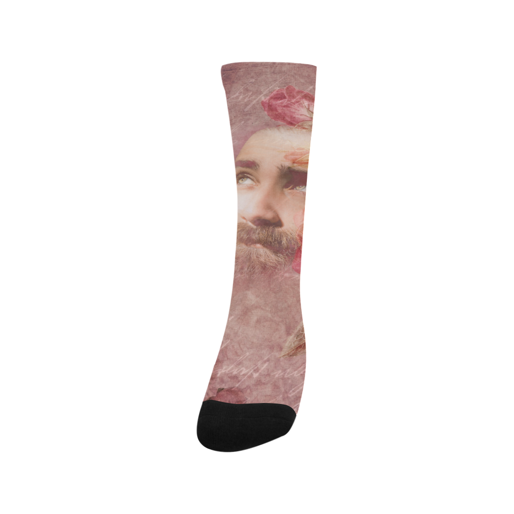 Romantic Guy Scrapbook Men's Custom Socks