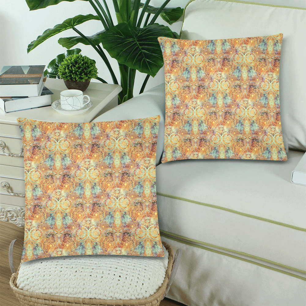 Royal Pattern by K.Merske Custom Zippered Pillow Cases 18"x 18" (Twin Sides) (Set of 2)
