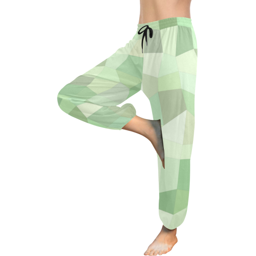 Pastel Greens Mosaic Women's All Over Print Harem Pants (Model L18)