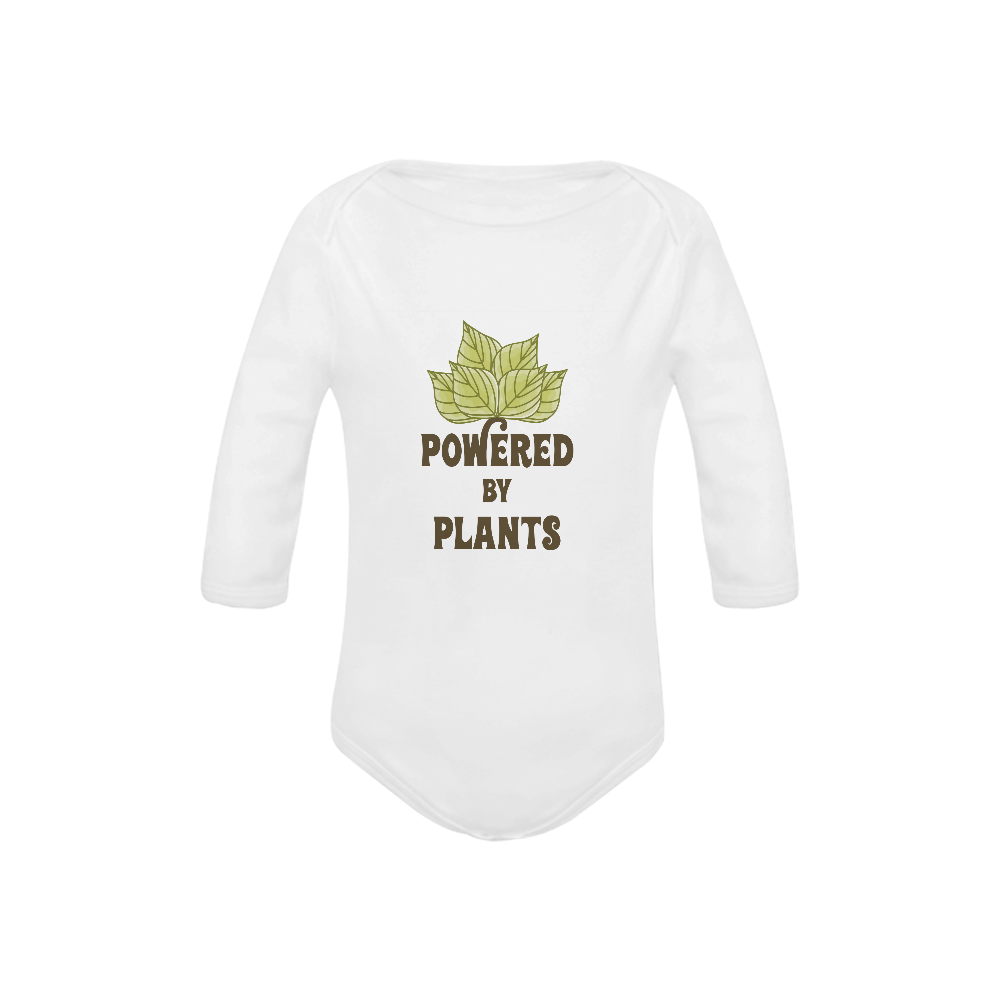Powered by Plants (vegan) Baby Powder Organic Long Sleeve One Piece (Model T27)