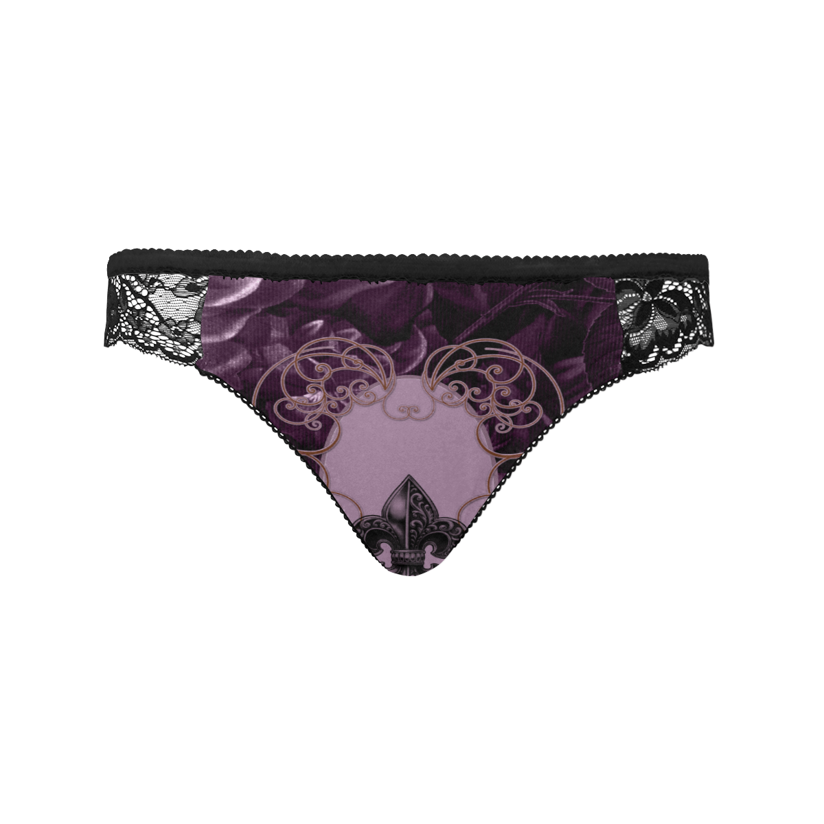 Flowers in soft violet colors Women's Lace Panty (Model L41)