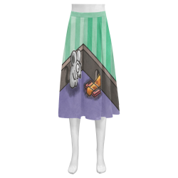 Dumb Cat Mnemosyne Women's Crepe Skirt (Model D16)