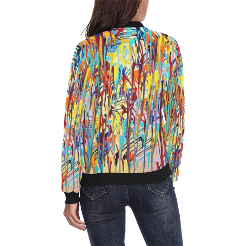 Bliss All Over Print Bomber Jacket for Women (Model H36)