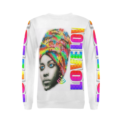 love nation READY All Over Print Crewneck Sweatshirt for Women (Model H18)