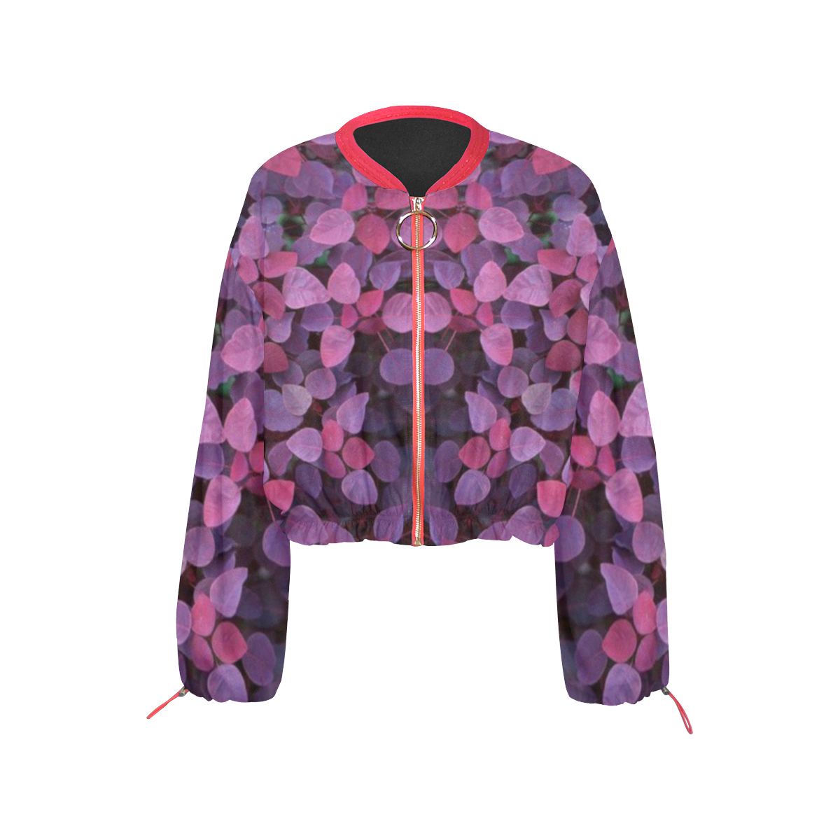 Rainbow leafs Cropped Chiffon Jacket for Women (Model H30)