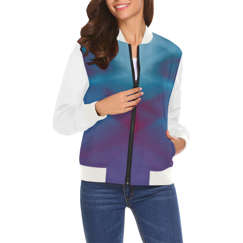 Abstract geometric All Over Print Bomber Jacket for Women (Model H19)