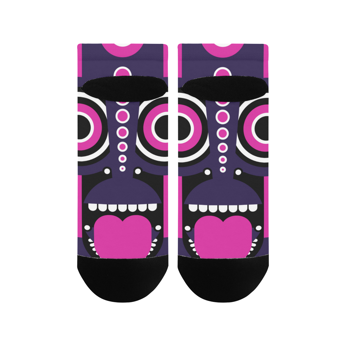Pink Purple Tiki Tribal Women's Ankle Socks