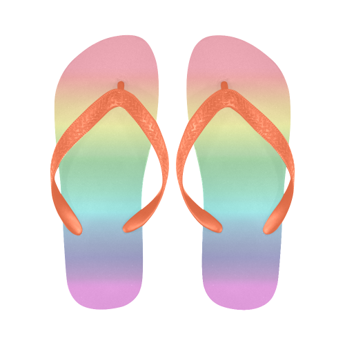 Pastel Rainbow Flip Flops for Men/Women (Model 040)