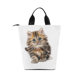 Lovely Cute Kitty Nylon Lunch Tote Bag (Model 1670)