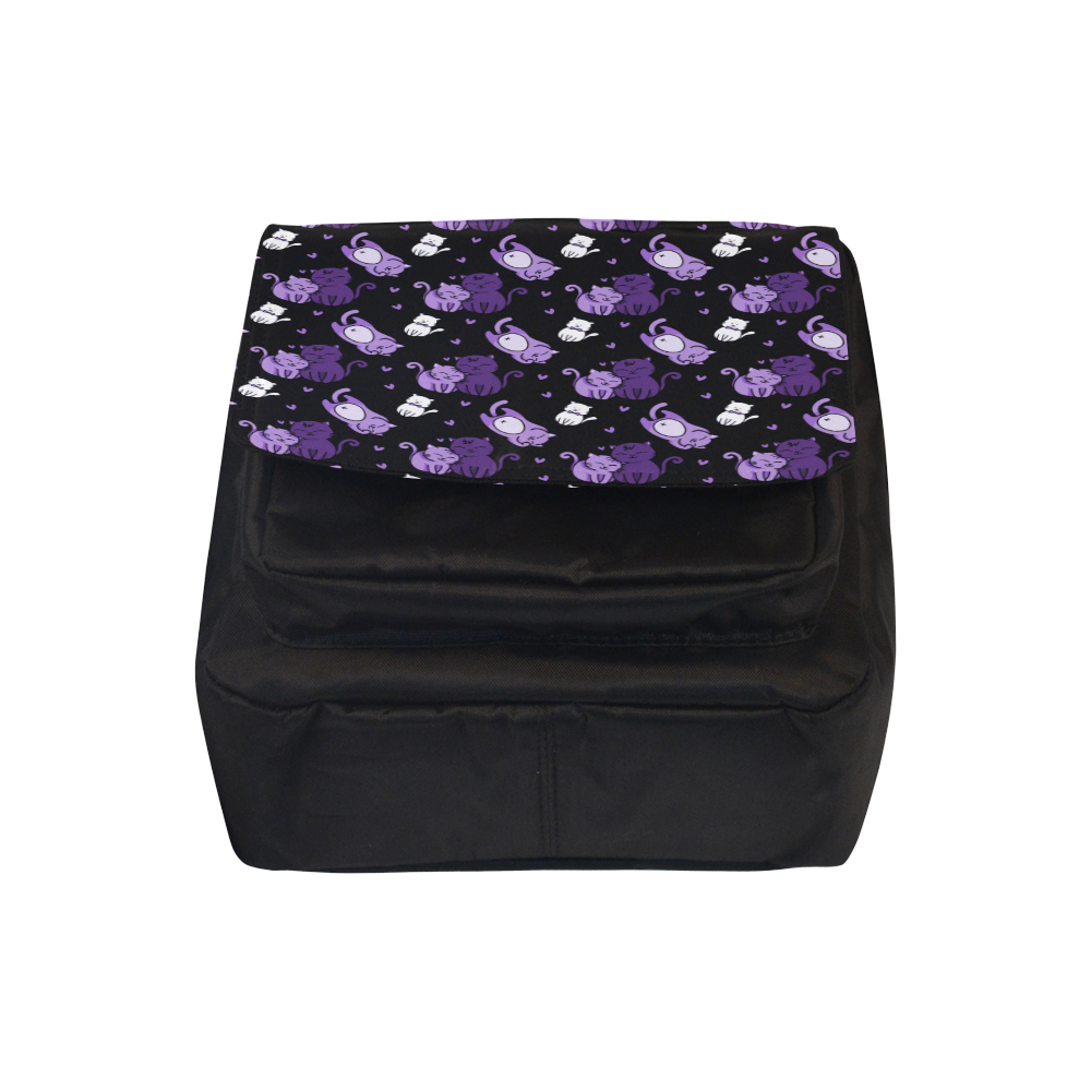 Cute Purple Cats Pattern Crossbody Nylon Bags (Model 1633)