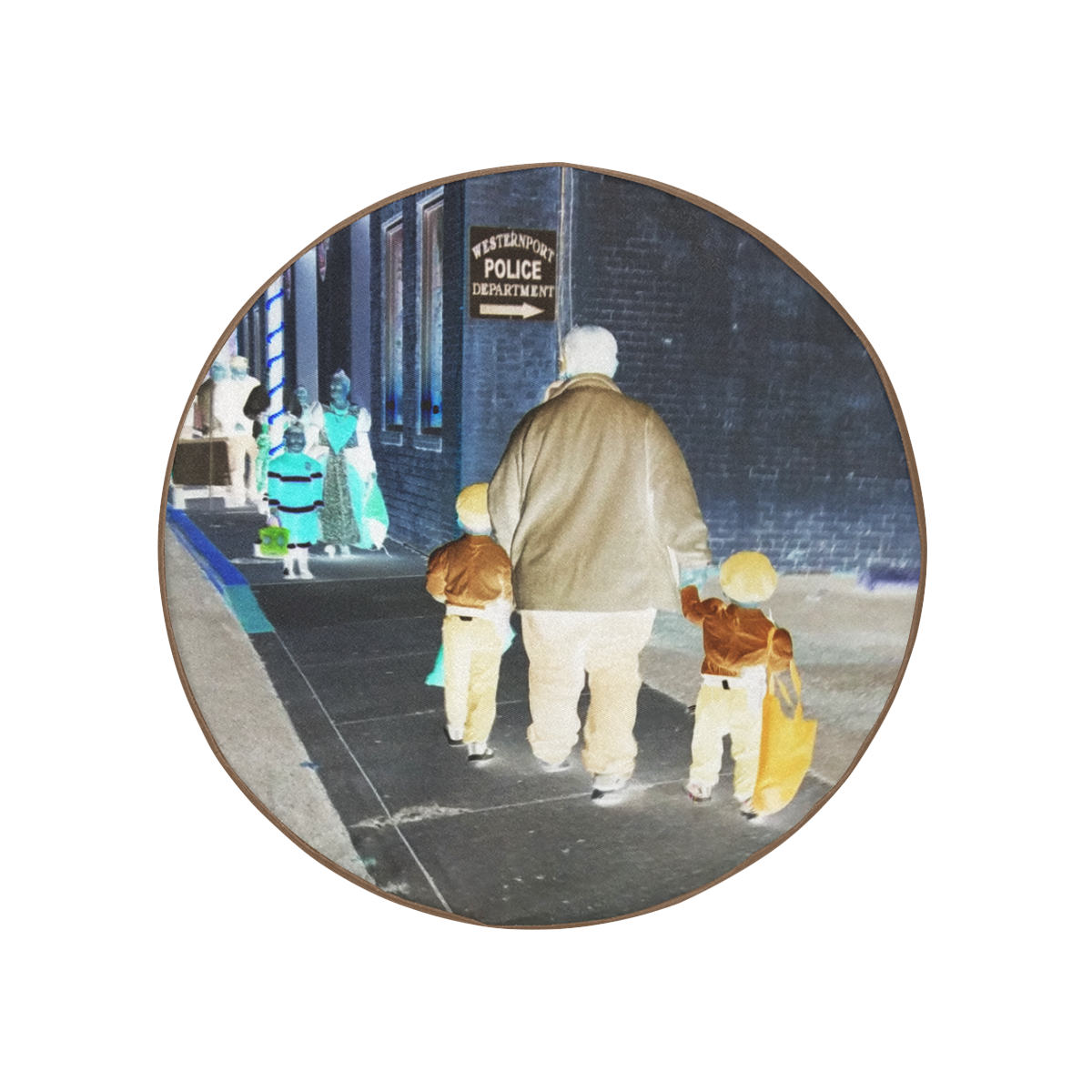 Ghosts roaming the street (brown) 32 Inch Spare Tire Cover