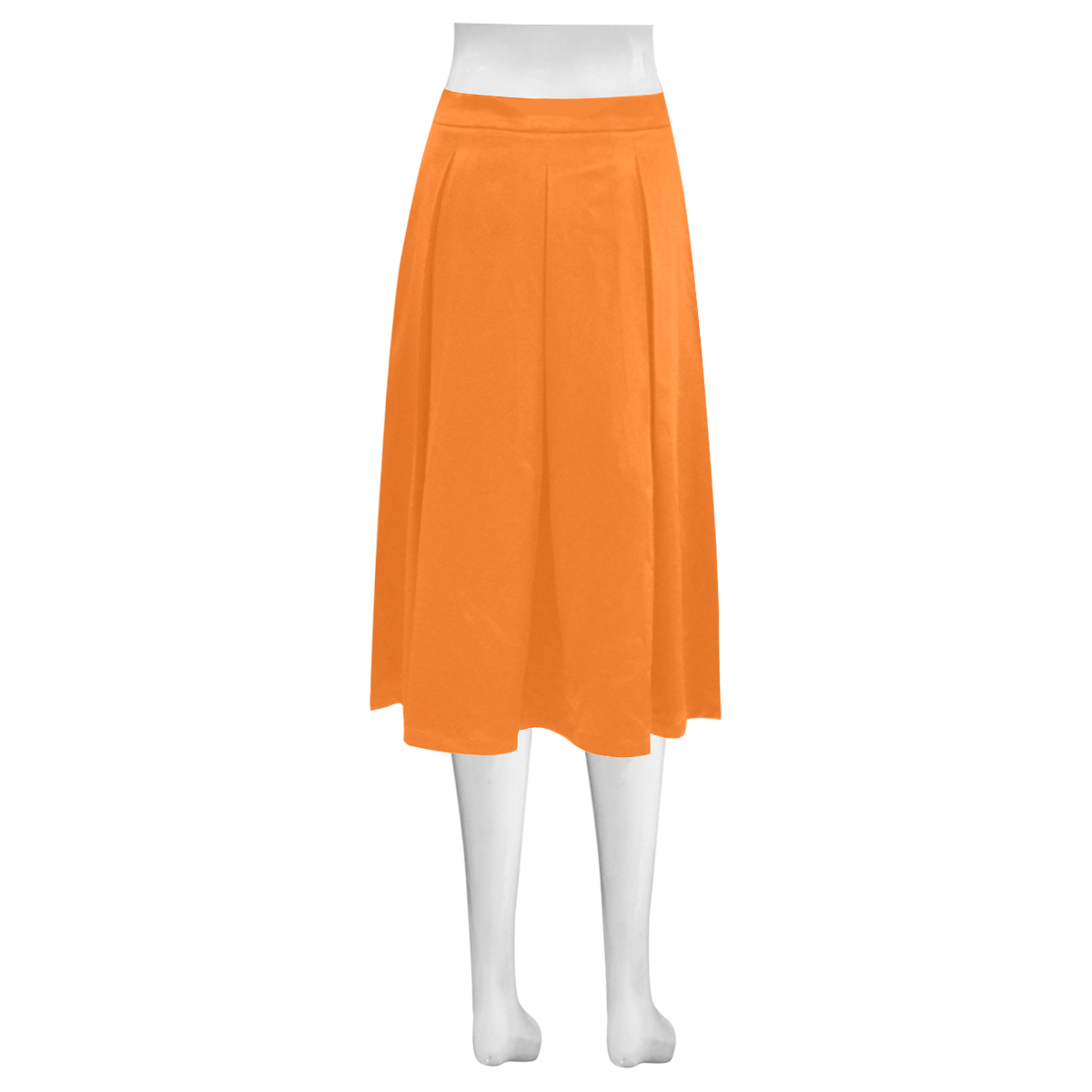 color pumpkin Mnemosyne Women's Crepe Skirt (Model D16)