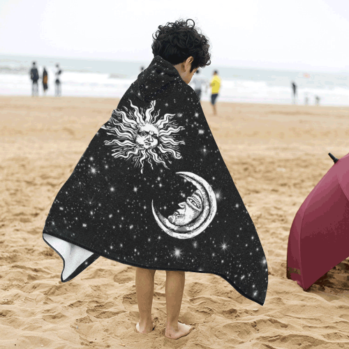 Mystic Moon and Sun Kids' Hooded Bath Towels