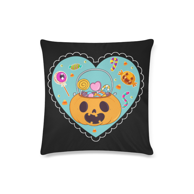 pumpkin_heart_ Pillow Custom Zippered Pillow Case 16"x16"(Twin Sides)