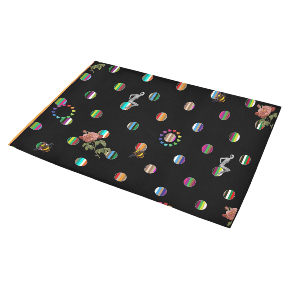 Rainbow Polka Azalea Doormat 30" x 18" (Sponge Material)