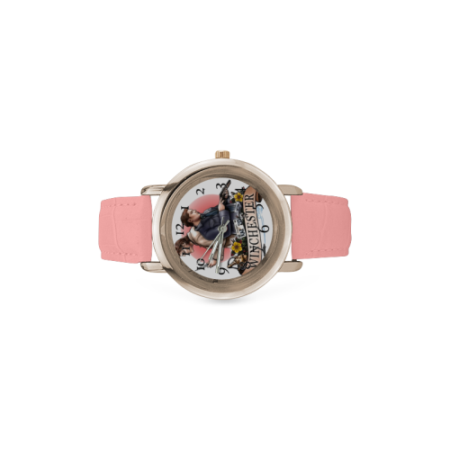Hunters Women's Rose Gold Leather Strap Watch(Model 201)