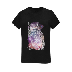 Cosmic Owl - Galaxy - Hipster Women's T-Shirt in USA Size (Two Sides Printing)