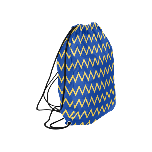 Chevron Jaune/Bleu Large Drawstring Bag Model 1604 (Twin Sides)  16.5"(W) * 19.3"(H)