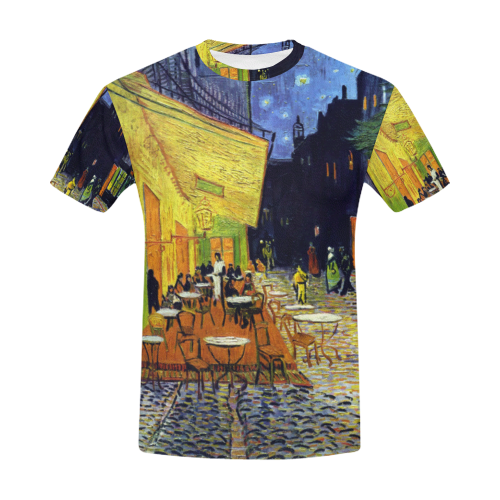 Vincent Willem van Gogh - Cafe Terrace at Night All Over Print T-Shirt for Men (USA Size) (Model T40)