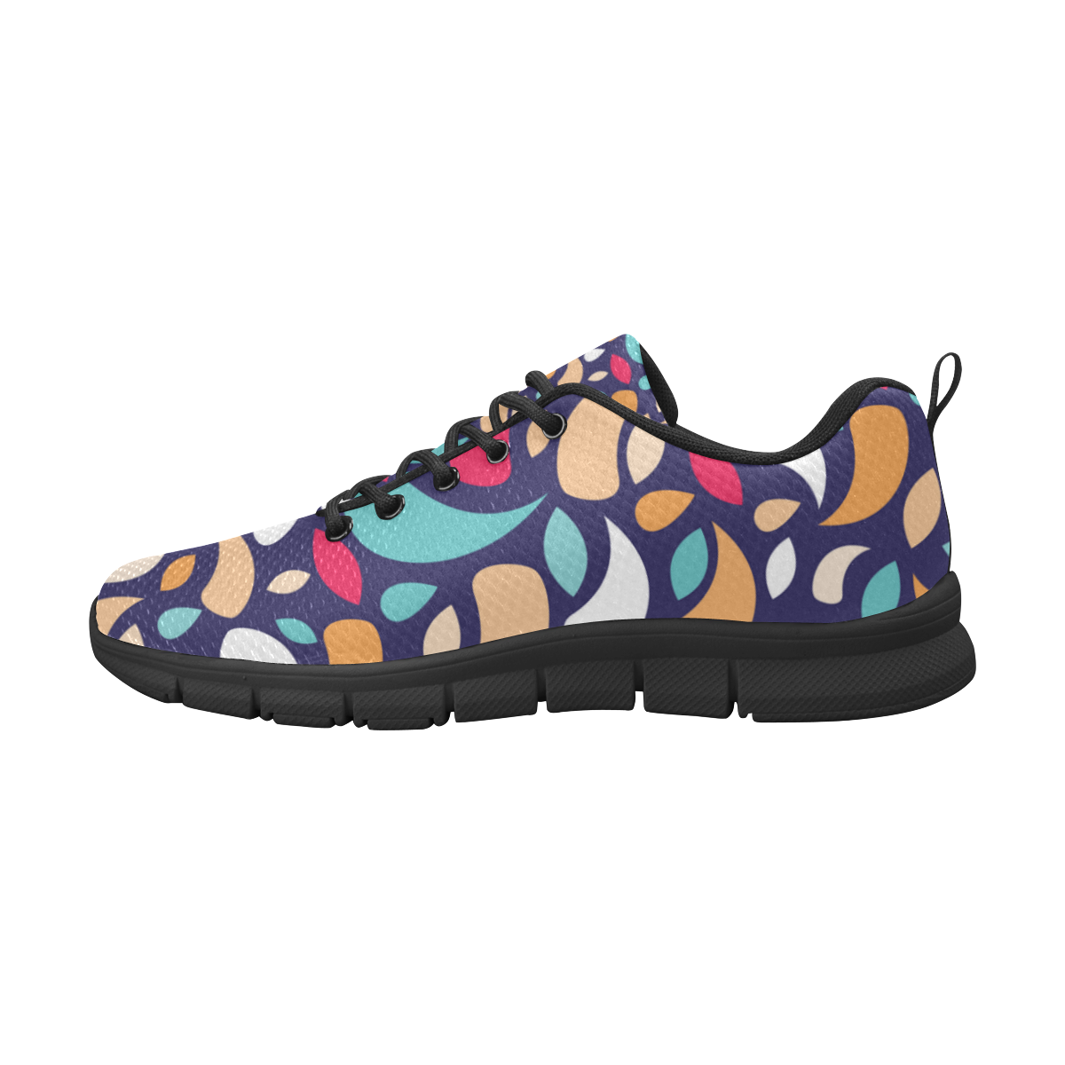 Multicolor Leaves And Geometric Shapes Women's Breathable Running Shoes (Model 055)