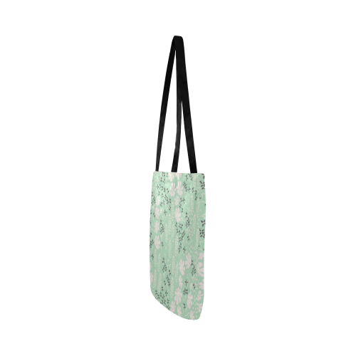 Mint Floral Pattern Reusable Shopping Bag Model 1660 (Two sides)