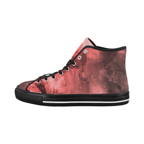 Red and Black Watercolour Vancouver H Men's Canvas Shoes/Large (1013-1)