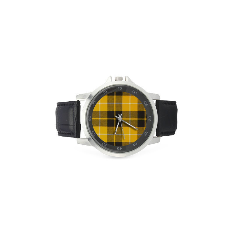 BARCLAY DRESS LIGHT MODERN TARTAN Unisex Stainless Steel Leather Strap Watch(Model 202)