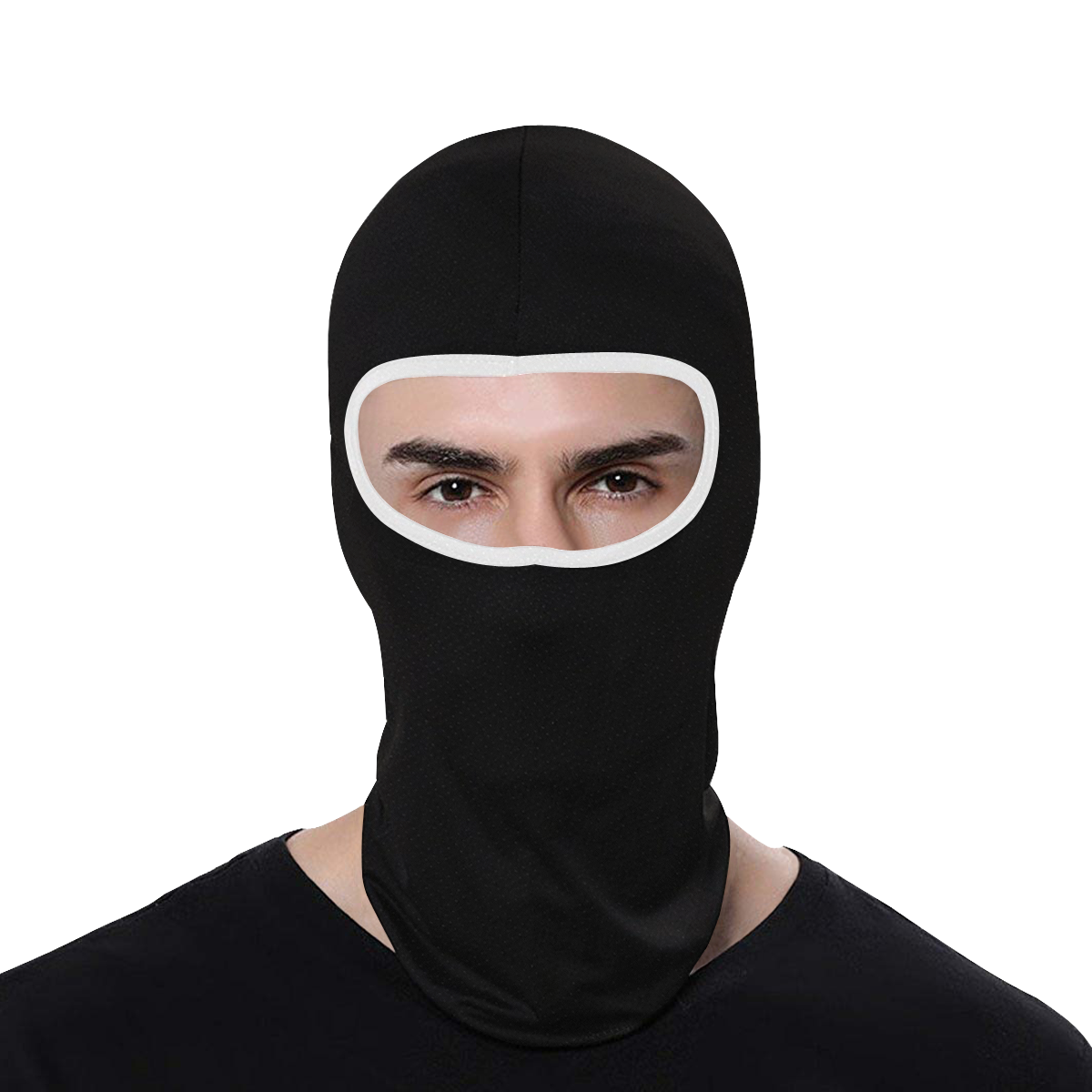 Black with White All Over Print Balaclava