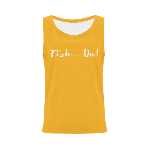 Fish on-white-papaya All Over Print Tank Top for Women (Model T43)