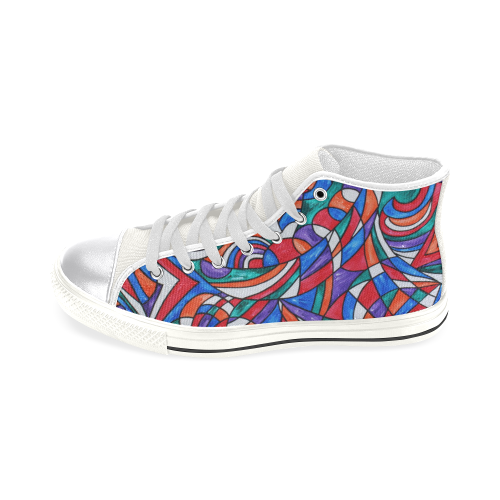 Good Vibes Women's Classic High Top Canvas Shoes (Model 017)