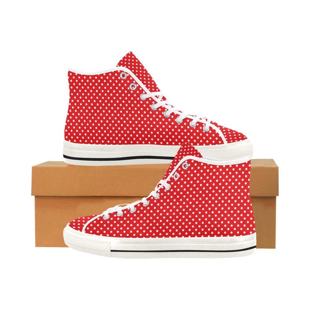 Red polka dots Vancouver H Women's Canvas Shoes (1013-1)