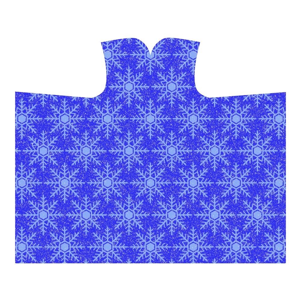Blue Snowflakes Hooded Blanket 60''x50''