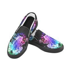 Colorful owl Women's Slip-on Canvas Shoes (Model 019)