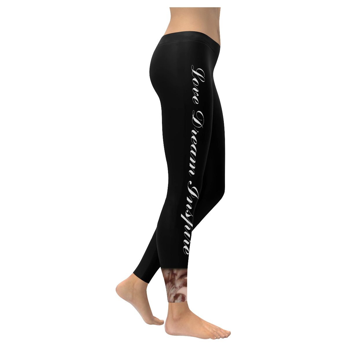 Black: Corinthian Column #LoveDreamInspireCo Women's Low Rise Leggings (Invisible Stitch) (Model L05)