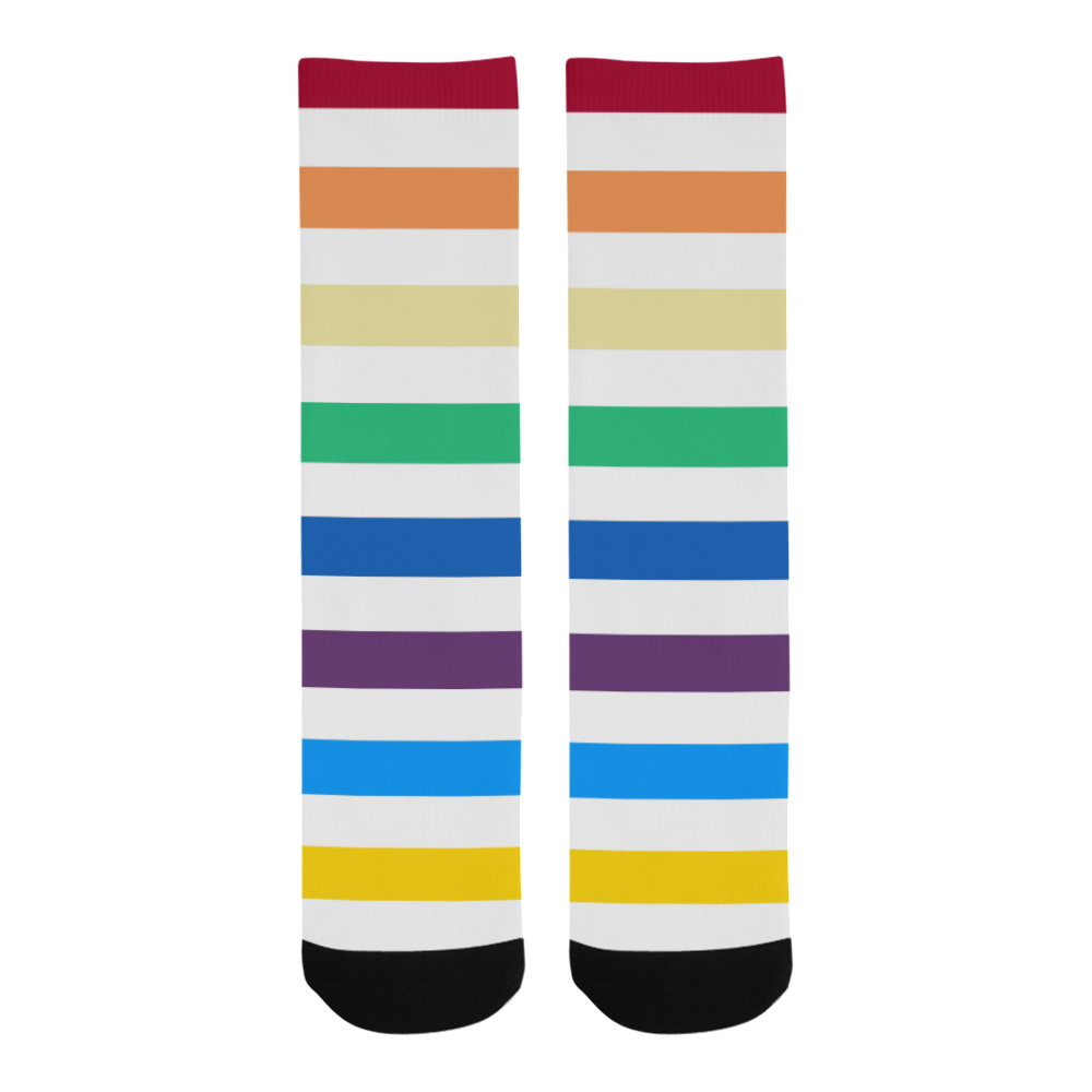 Rainbow Stripes with White Trouser Socks
