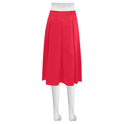 color Spanish red Mnemosyne Women's Crepe Skirt (Model D16)