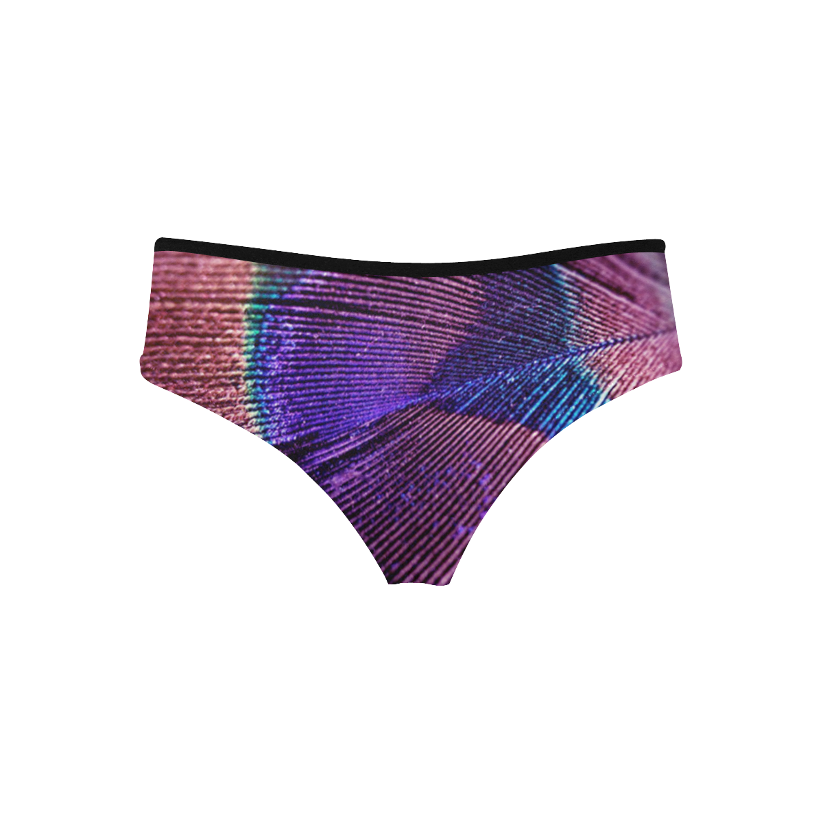 Purple Peacock Feather Women's Hipster Panties (Model L33)