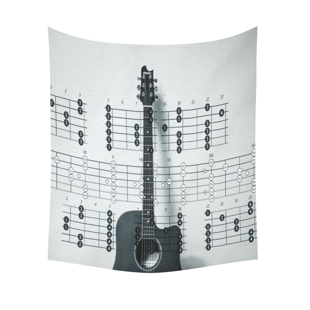 Guitar Chords Cotton Linen Wall Tapestry 51"x 60"