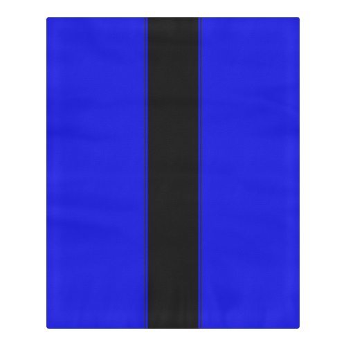 Racing Stripe Center Black with  Blue 3-Piece Bedding Set