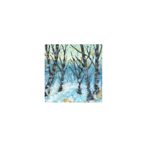 Windy and snowy acrylic drawing Square Towel 13“x13”