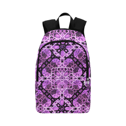 Pink/Black Fractal Pattern Fabric Backpack for Adult (Model 1659)