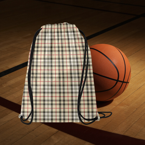 STRIPES LIGHT BROWN Medium Drawstring Bag Model 1604 (Twin Sides) 13.8"(W) * 18.1"(H)